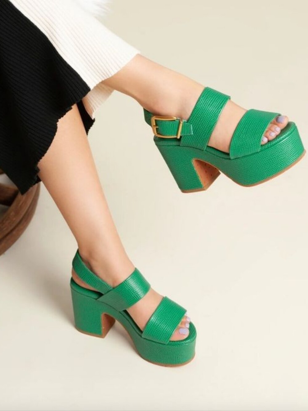Charlotte Stone Calli Kite Green Platforms Size 11
